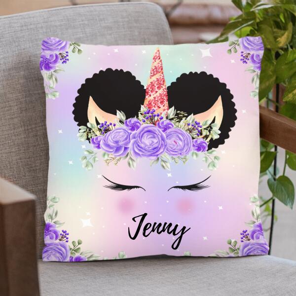 Personalized Unicorn Pillow Cover - Best Idea For Kid/Birthday