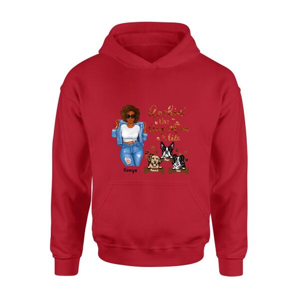 Personalized Dog Mom T-Shirt - Up to 3 Dogs - Rockin' The Dog mom Life