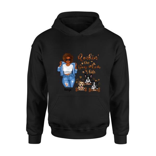 Personalized Dog Mom T-Shirt - Up to 3 Dogs - Rockin' The Dog mom Life