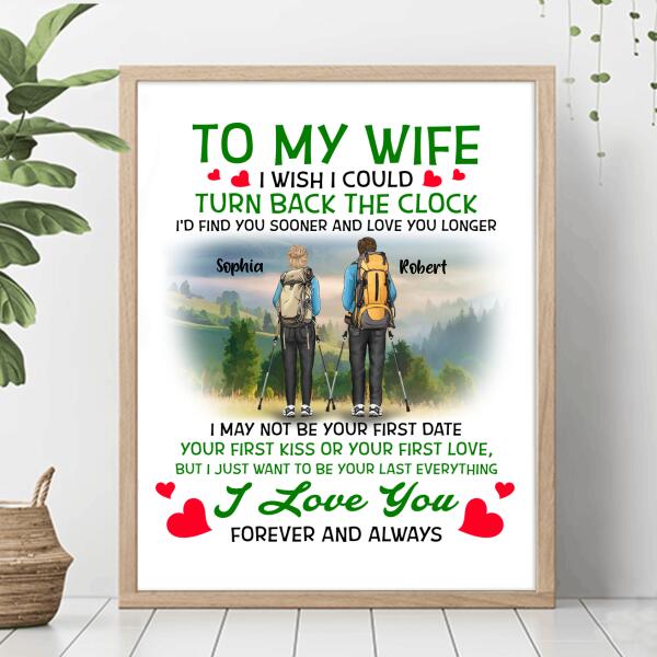 Personalized Hiking Couple Vertical Poster - Gift For Hiking Lovers/Couple - I'd Find You Sooner And Love You Longer