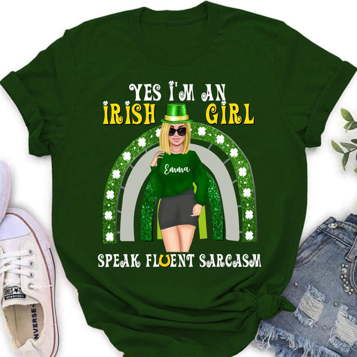 Personalized Irish Girl Unisex T-shirt/Sweatshirt/Hoodie - Gift Idea For St Patrick's Day - I'm An Irish Girl