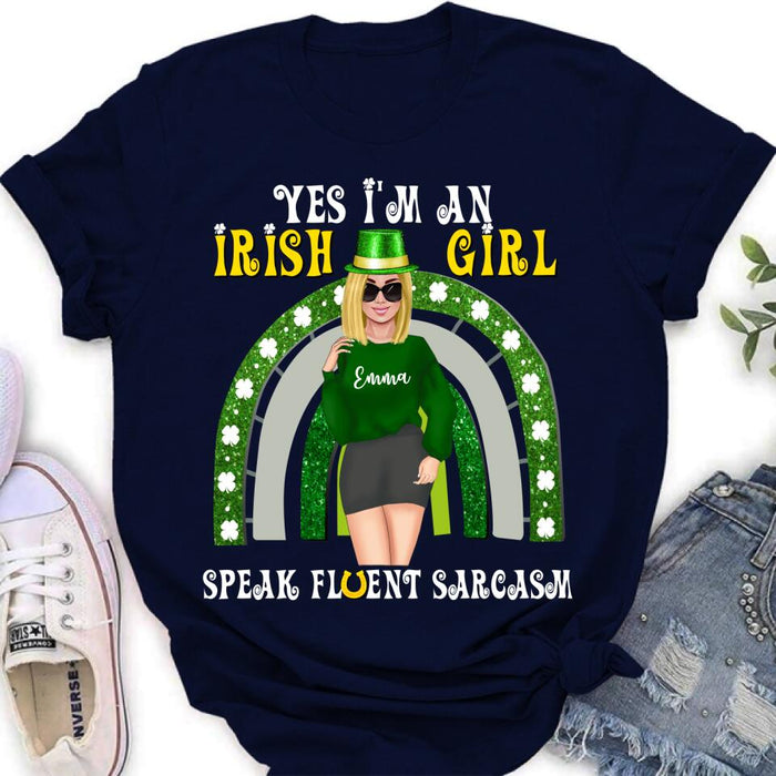 Personalized Irish Girl Unisex T-shirt/Sweatshirt/Hoodie - Gift Idea For St Patrick's Day - I'm An Irish Girl