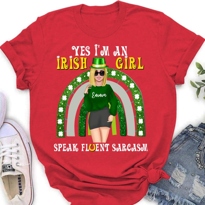 Personalized Irish Girl Unisex T-shirt/Sweatshirt/Hoodie - Gift Idea For St Patrick's Day - I'm An Irish Girl