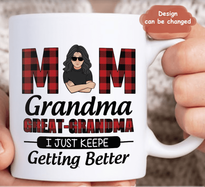 Personalized Mom Grandma Coffee Mug - Gift For Grandma From Grandkid - I'm A Mom Grandma and A Great Grandma Nothing Scares Me
