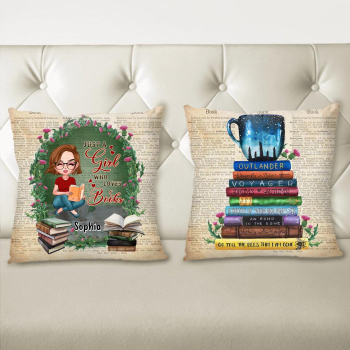 Personalized Book Girl Pillow Cover - Gift For Book Lovers - Just A Girl Who Loves Books