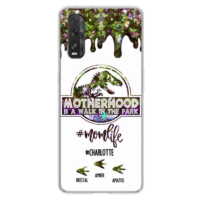 Personalized Mama Dinosaur Phone Case - Best Gift For Mothers - Motherhood Is A Walk In The Park - Phone Case For Xiaomi, Oppo And Huawei - 2QCGS1