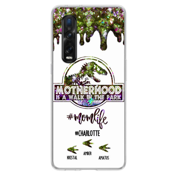Personalized Mama Dinosaur Phone Case - Best Gift For Mothers - Motherhood Is A Walk In The Park - Phone Case For Xiaomi, Oppo And Huawei - 2QCGS1