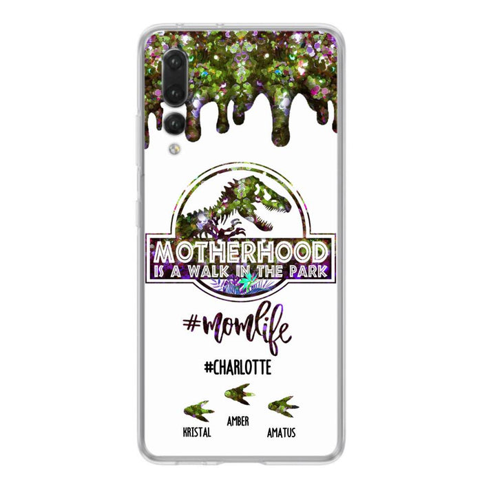Personalized Mama Dinosaur Phone Case - Best Gift For Mothers - Motherhood Is A Walk In The Park - Phone Case For Xiaomi, Oppo And Huawei - 2QCGS1