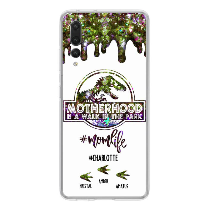 Personalized Mama Dinosaur Phone Case - Best Gift For Mothers - Motherhood Is A Walk In The Park - Phone Case For Xiaomi, Oppo And Huawei - 2QCGS1