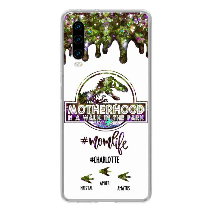 Personalized Mama Dinosaur Phone Case - Best Gift For Mothers - Motherhood Is A Walk In The Park - Phone Case For Xiaomi, Oppo And Huawei - 2QCGS1