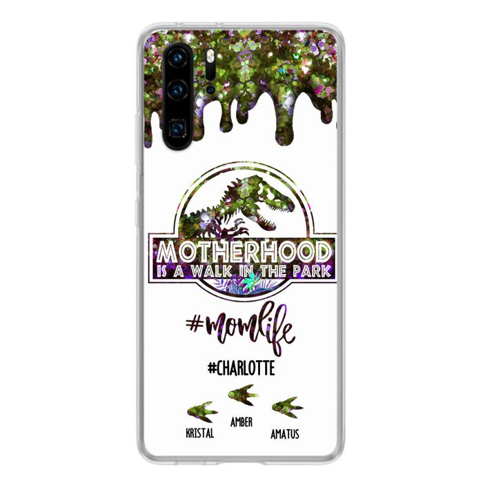 Personalized Mama Dinosaur Phone Case - Best Gift For Mothers - Motherhood Is A Walk In The Park - Phone Case For Xiaomi, Oppo And Huawei - 2QCGS1
