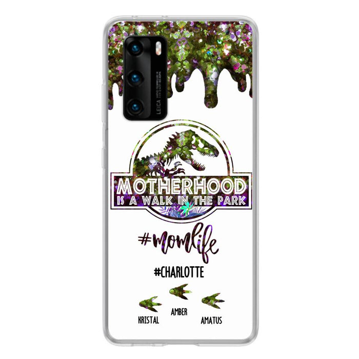 Personalized Mama Dinosaur Phone Case - Best Gift For Mothers - Motherhood Is A Walk In The Park - Phone Case For Xiaomi, Oppo And Huawei - 2QCGS1
