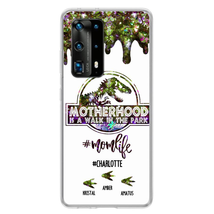 Personalized Mama Dinosaur Phone Case - Best Gift For Mothers - Motherhood Is A Walk In The Park - Phone Case For Xiaomi, Oppo And Huawei - 2QCGS1