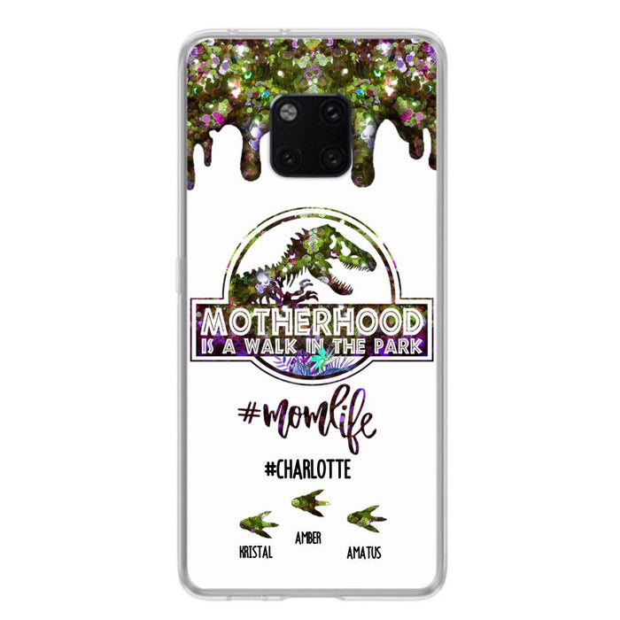 Personalized Mama Dinosaur Phone Case - Best Gift For Mothers - Motherhood Is A Walk In The Park - Phone Case For Xiaomi, Oppo And Huawei - 2QCGS1