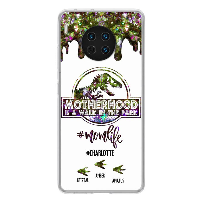 Personalized Mama Dinosaur Phone Case - Best Gift For Mothers - Motherhood Is A Walk In The Park - Phone Case For Xiaomi, Oppo And Huawei - 2QCGS1