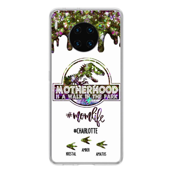 Personalized Mama Dinosaur Phone Case - Best Gift For Mothers - Motherhood Is A Walk In The Park - Phone Case For Xiaomi, Oppo And Huawei - 2QCGS1