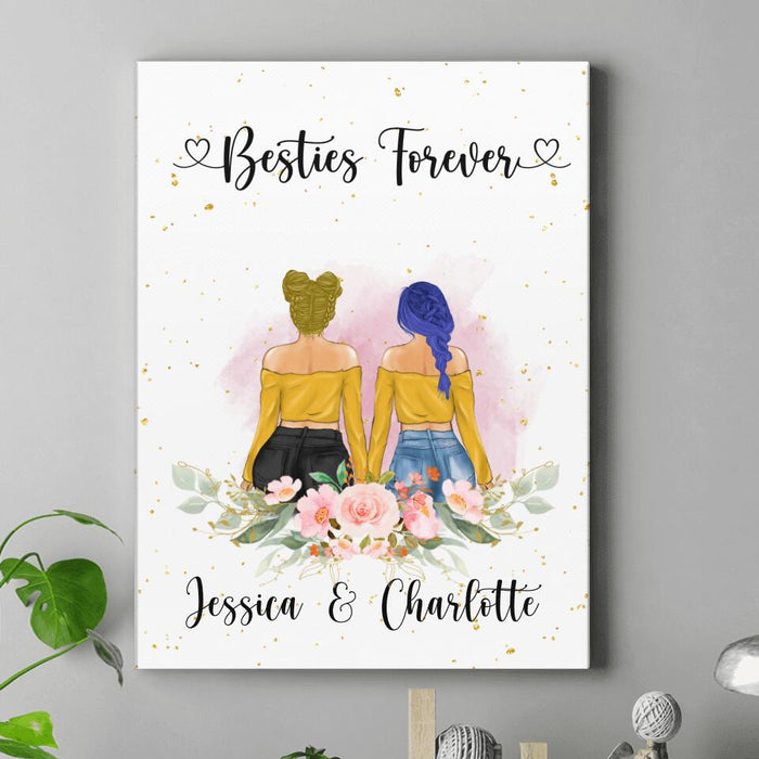 Personalized Best Friends Vertical Canvas - Gift For Best Friends - Besties Are We and Forever We Will Be