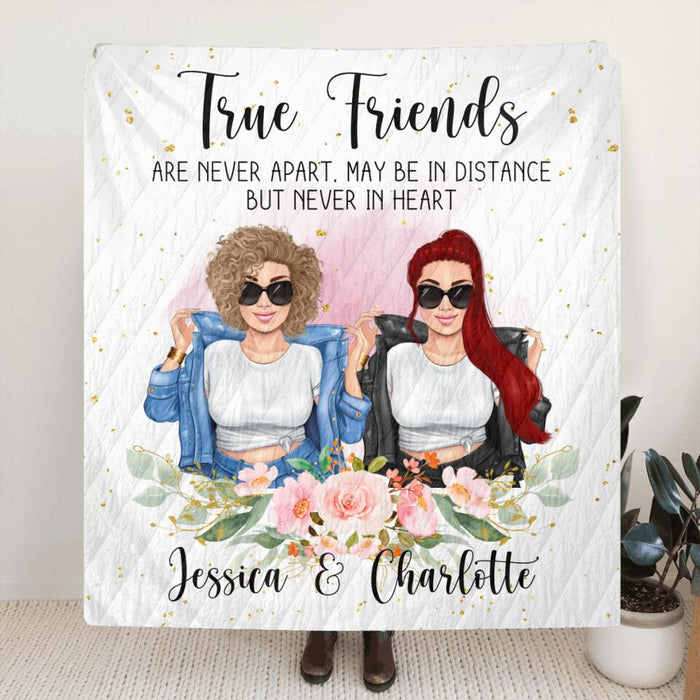 Personalized Bestie Fleece Throw Blanket/Quilt - Gift For Best Friends - Besties Forever
