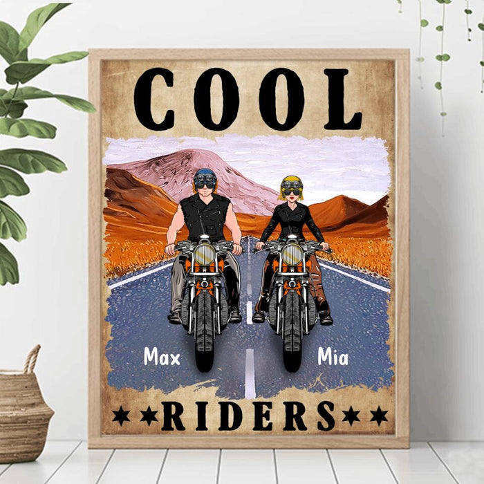 Personalized Couple Motorcycle Poster - Gift Idea For Couple/Friends - Cool Riders