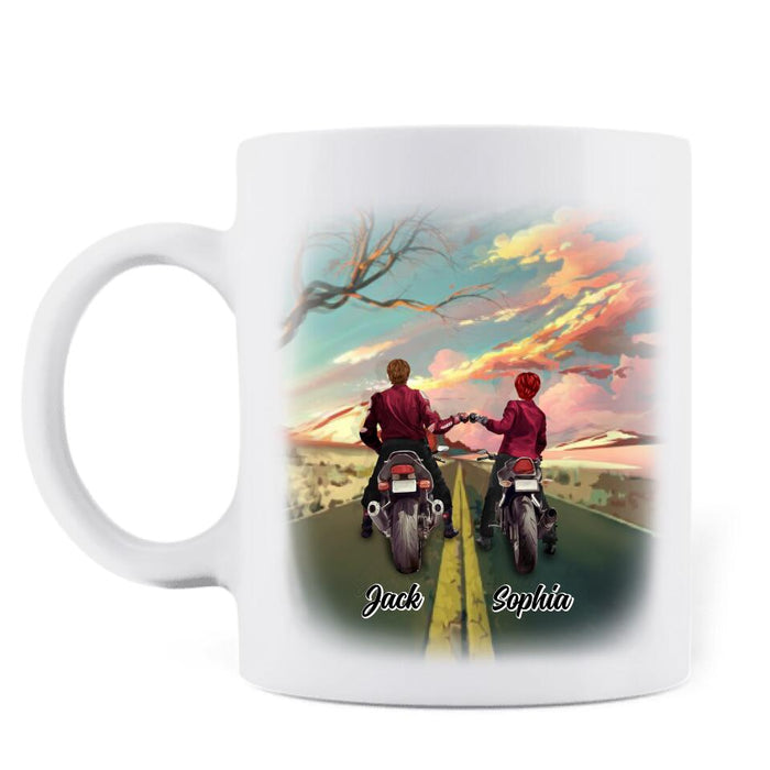 Personalized Motorcycle Couple Mug - Gift Idea For Couple - Riding Partners For Life