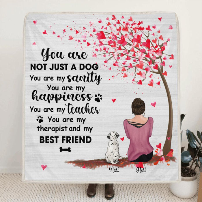 Personalized Mother's Day/Father's Day Gift For Dog Mom/Dad - Mom/Dad With Up to 3 Pets Fleece Blanket - You are my therapist and my best friend