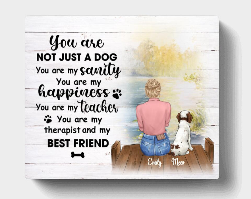 Personalized Dog Canvas For Dog Mom/Dad - Mom/Dad & Up to 3 Pets - Best Dog Mom Ever.