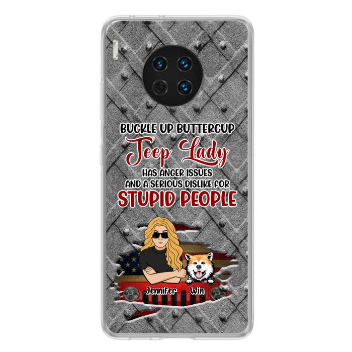 Custom Personalized Off-road Dog Lady Phone Case - Up to 4 Dogs - Gift Idea For Dogs Lover - Off-road Lady Has Anger Issues And A Serious Dislike - Case For Xiaomi, Oppo And Huawei
