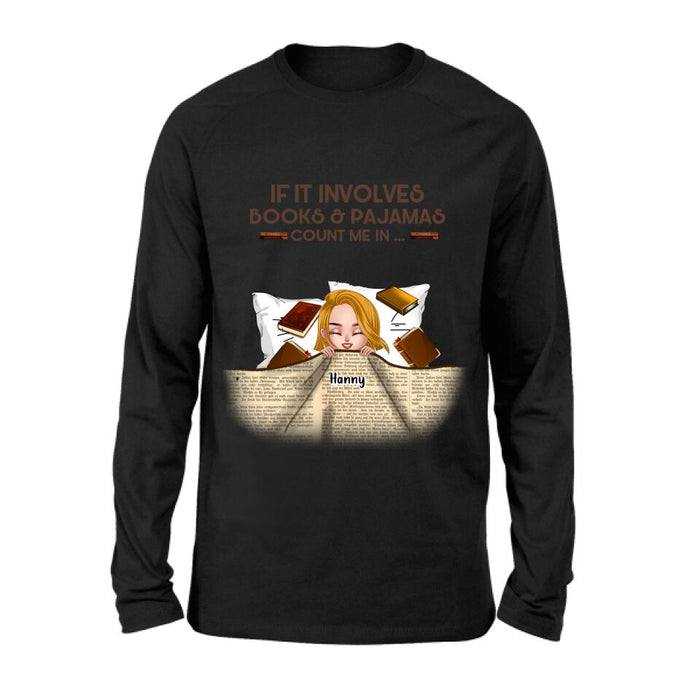 Personalized Stay In Bed With Books And Pets Shirt/Pullover Hoodie - Up to 6 Pets - Gift For Books/Dogs/Cats Lovers - I Just Want To Stay In Bed With My Books