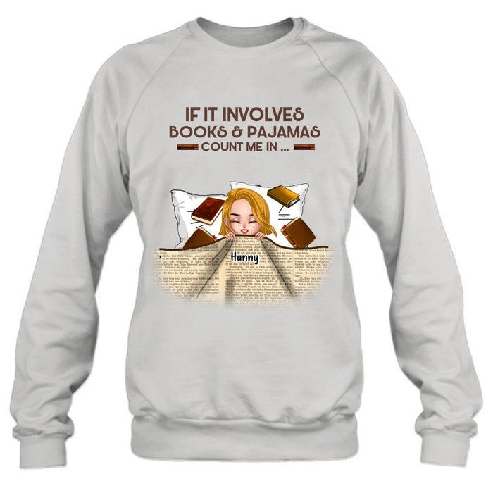 Personalized Stay In Bed With Books And Pets Shirt/Pullover Hoodie - Up to 6 Pets - Gift For Books/Dogs/Cats Lovers - I Just Want To Stay In Bed With My Books