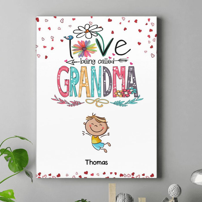 Personalized Love Being Called Grandma Canvas - Up to 14 Kids - Gift Idea For Nana/Mama/Kids