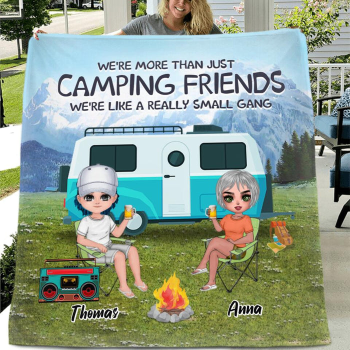 Personalized Mountain Camping Friends Pillow Cover/Fleece/Quilt Blanket - Up to 8 People - Best Gift For Camping Lovers - We're Like A Really Small Gang