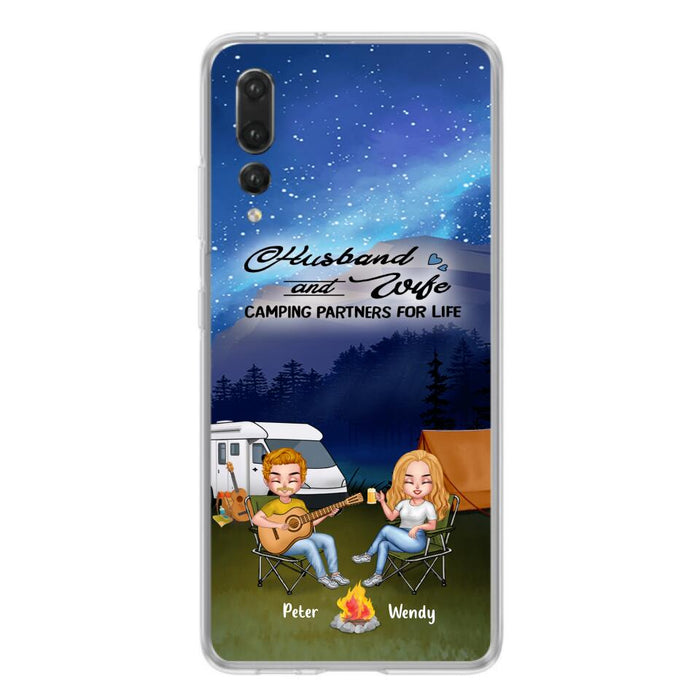 Custom Personalized Guitar Camping Phone Case - Case for Huawei/ Xiaomi/ Oppo - Gift for Camping Lovers with up to 2 Dogs