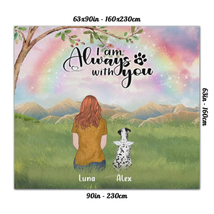 Personalized Dog Mom/Dad Rug - Man/Woman/Couple With Up to 4 Dogs - Best Gift For Dog Lover - I Am Always With You