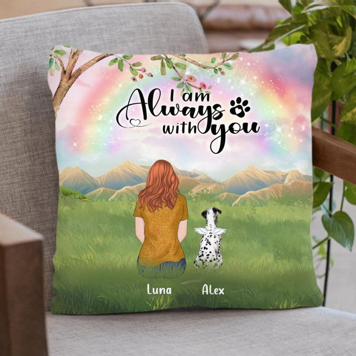 Personalized Dog Mom/Dad Pillow Cover - Man/Woman/Couple With Up to 4 Dogs - Best Gift For Dog Lover - I Am Always With You