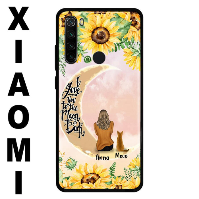 Personalized Cat Sun Flower Phone Case - Up to 6 Cats - Gift Idea For Cat Lover - I Love You To The Moon And Back - Case For Xiaomi, Oppo And Huawei