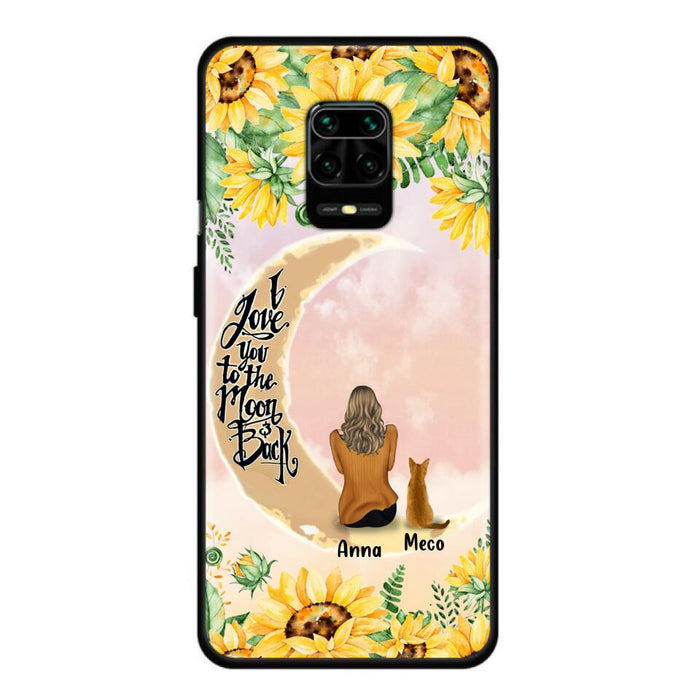 Personalized Cat Sun Flower Phone Case - Up to 6 Cats - Gift Idea For Cat Lover - I Love You To The Moon And Back - Case For Xiaomi, Oppo And Huawei