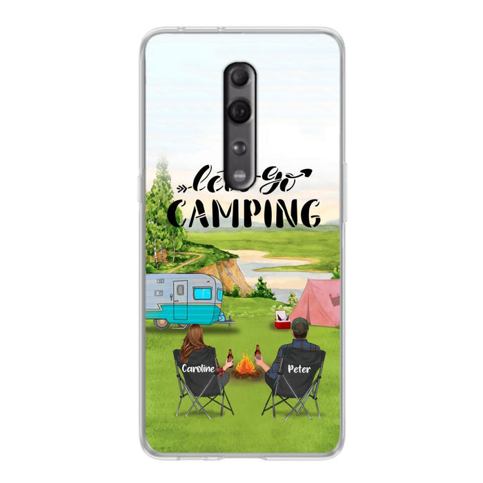 Personalized Camping Phone Case - Couple With Up To 2 Kids And 4 Pets - Gift Idea For Camping Lover - Let's Go Camping - Case For Xiaomi, Oppo And Huawei