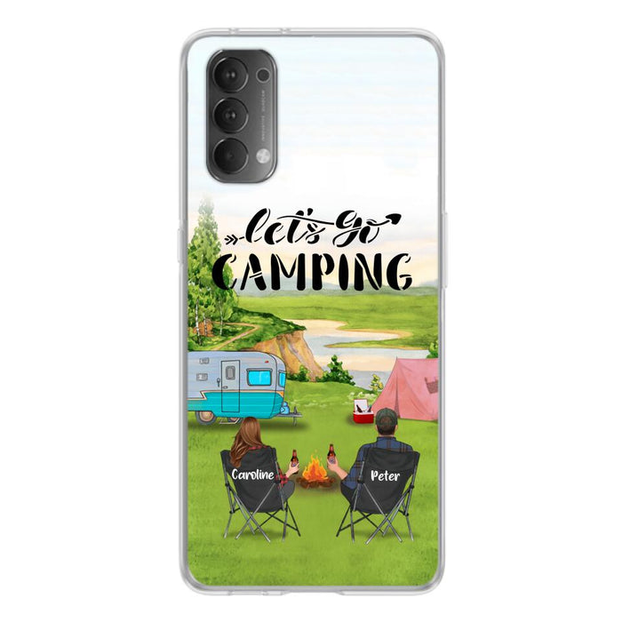 Personalized Camping Phone Case - Couple With Up To 2 Kids And 4 Pets - Gift Idea For Camping Lover - Let's Go Camping - Case For Xiaomi, Oppo And Huawei