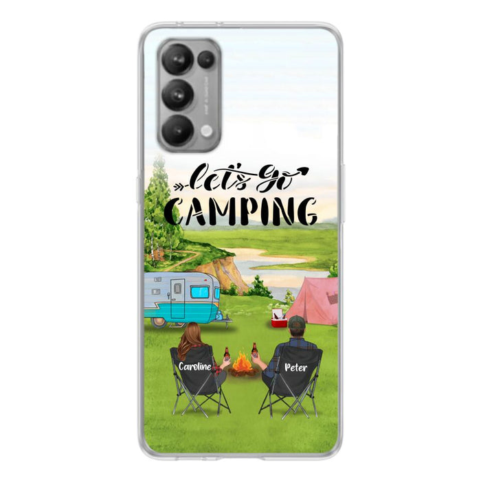 Personalized Camping Phone Case - Couple With Up To 2 Kids And 4 Pets - Gift Idea For Camping Lover - Let's Go Camping - Case For Xiaomi, Oppo And Huawei