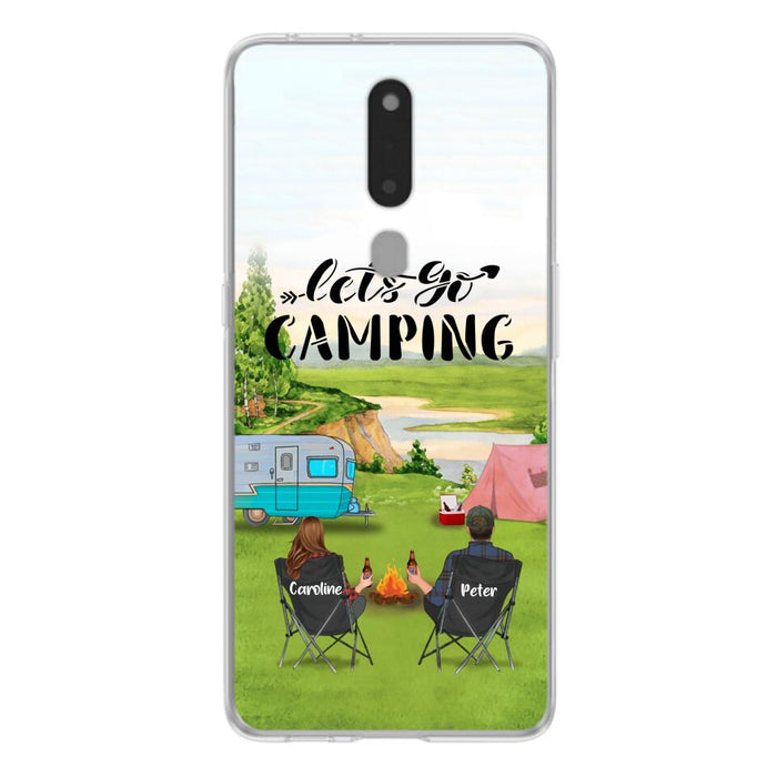 Personalized Camping Phone Case - Couple With Up To 2 Kids And 4 Pets - Gift Idea For Camping Lover - Let's Go Camping - Case For Xiaomi, Oppo And Huawei