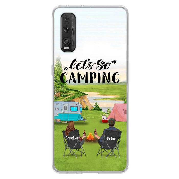 Personalized Camping Phone Case - Couple With Up To 2 Kids And 4 Pets - Gift Idea For Camping Lover - Let's Go Camping - Case For Xiaomi, Oppo And Huawei