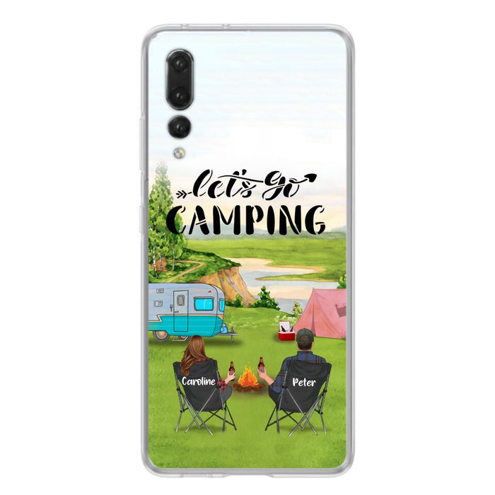 Personalized Camping Phone Case - Couple With Up To 2 Kids And 4 Pets - Gift Idea For Camping Lover - Let's Go Camping - Case For Xiaomi, Oppo And Huawei