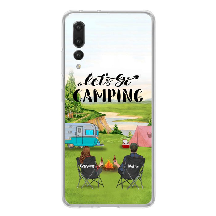 Personalized Camping Phone Case - Couple With Up To 2 Kids And 4 Pets - Gift Idea For Camping Lover - Let's Go Camping - Case For Xiaomi, Oppo And Huawei