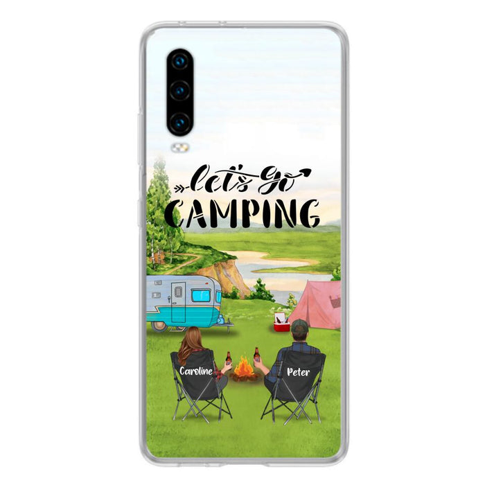 Personalized Camping Phone Case - Couple With Up To 2 Kids And 4 Pets - Gift Idea For Camping Lover - Let's Go Camping - Case For Xiaomi, Oppo And Huawei