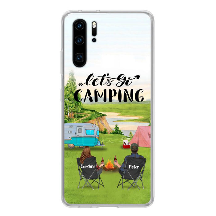 Personalized Camping Phone Case - Couple With Up To 2 Kids And 4 Pets - Gift Idea For Camping Lover - Let's Go Camping - Case For Xiaomi, Oppo And Huawei