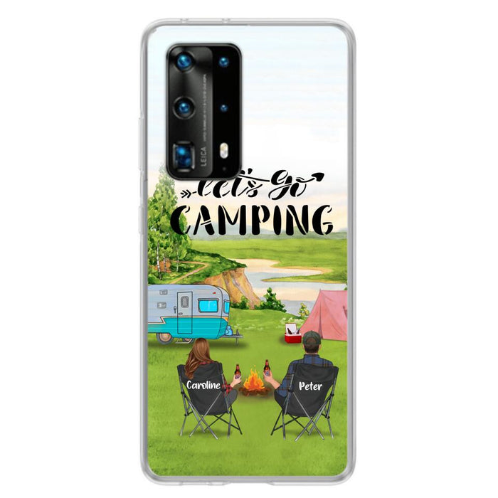 Personalized Camping Phone Case - Couple With Up To 2 Kids And 4 Pets - Gift Idea For Camping Lover - Let's Go Camping - Case For Xiaomi, Oppo And Huawei