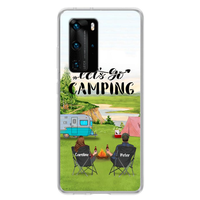 Personalized Camping Phone Case - Couple With Up To 2 Kids And 4 Pets - Gift Idea For Camping Lover - Let's Go Camping - Case For Xiaomi, Oppo And Huawei