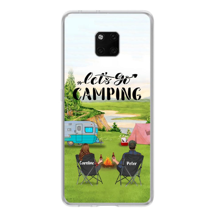Personalized Camping Phone Case - Couple With Up To 2 Kids And 4 Pets - Gift Idea For Camping Lover - Let's Go Camping - Case For Xiaomi, Oppo And Huawei