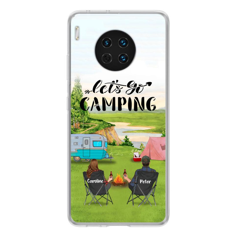 Personalized Camping Phone Case - Couple With Up To 2 Kids And 4 Pets - Gift Idea For Camping Lover - Let's Go Camping - Case For Xiaomi, Oppo And Huawei
