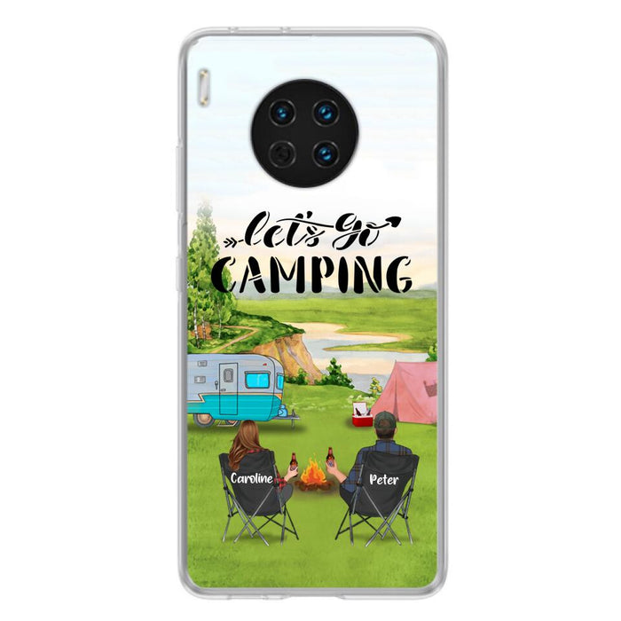 Personalized Camping Phone Case - Couple With Up To 2 Kids And 4 Pets - Gift Idea For Camping Lover - Let's Go Camping - Case For Xiaomi, Oppo And Huawei